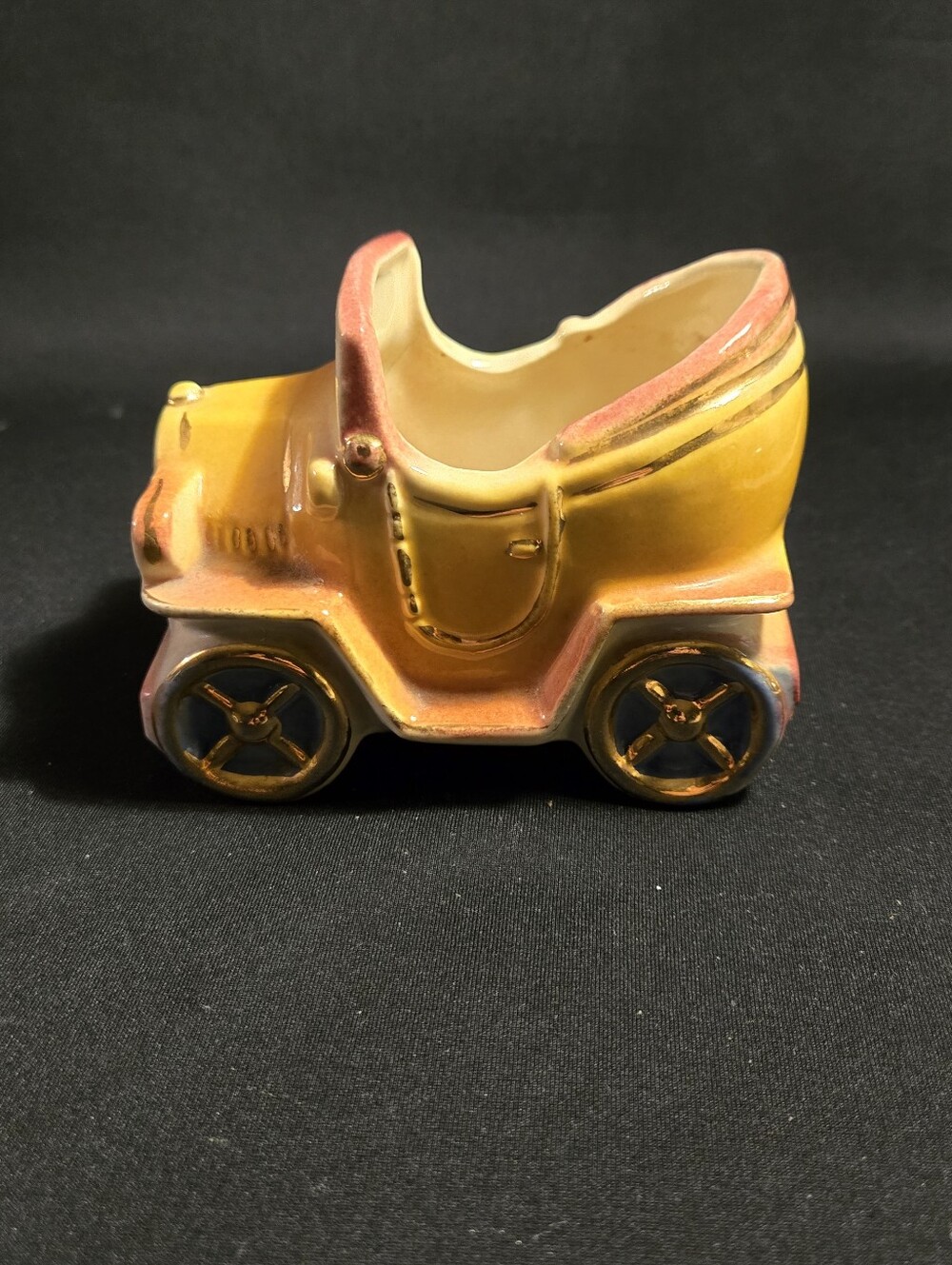 Vintage Shawnee PotteryYellow Ceramic Toy Car Planter - Kids Decorative Vehicle